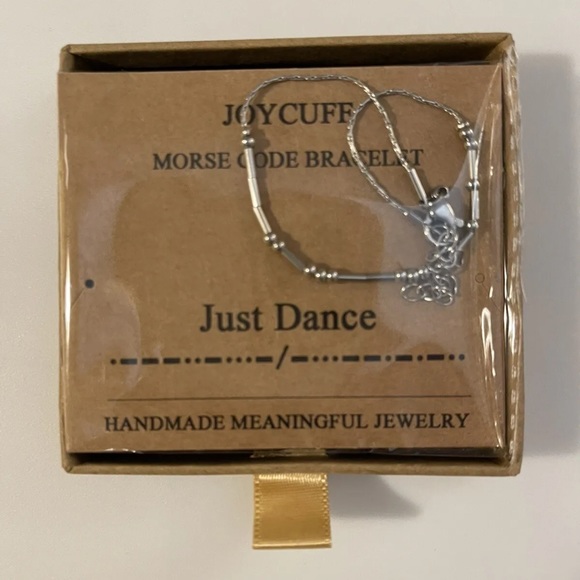 Joycuff Morse Code Bracelet, “Just Dance” Silver Handmade Jewelry - Picture 3 of 5